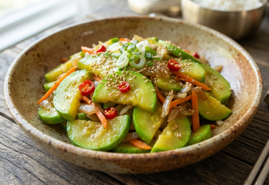 Stir-fried zucchini